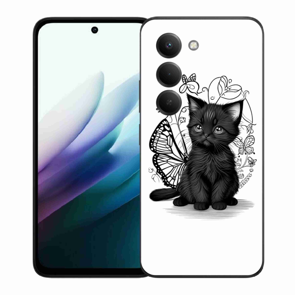 Gélový kryt mmCase na Xiaomi Redmi 15 4G/5G 171mm - čierne mačiatko