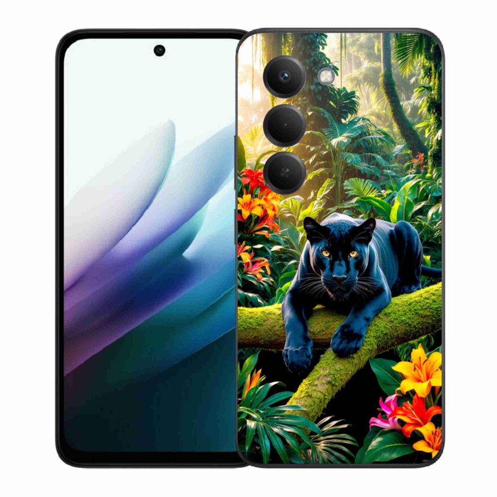 Gélový kryt mmCase na Xiaomi Redmi 15 4G/5G 171mm - čierny panter v džungli