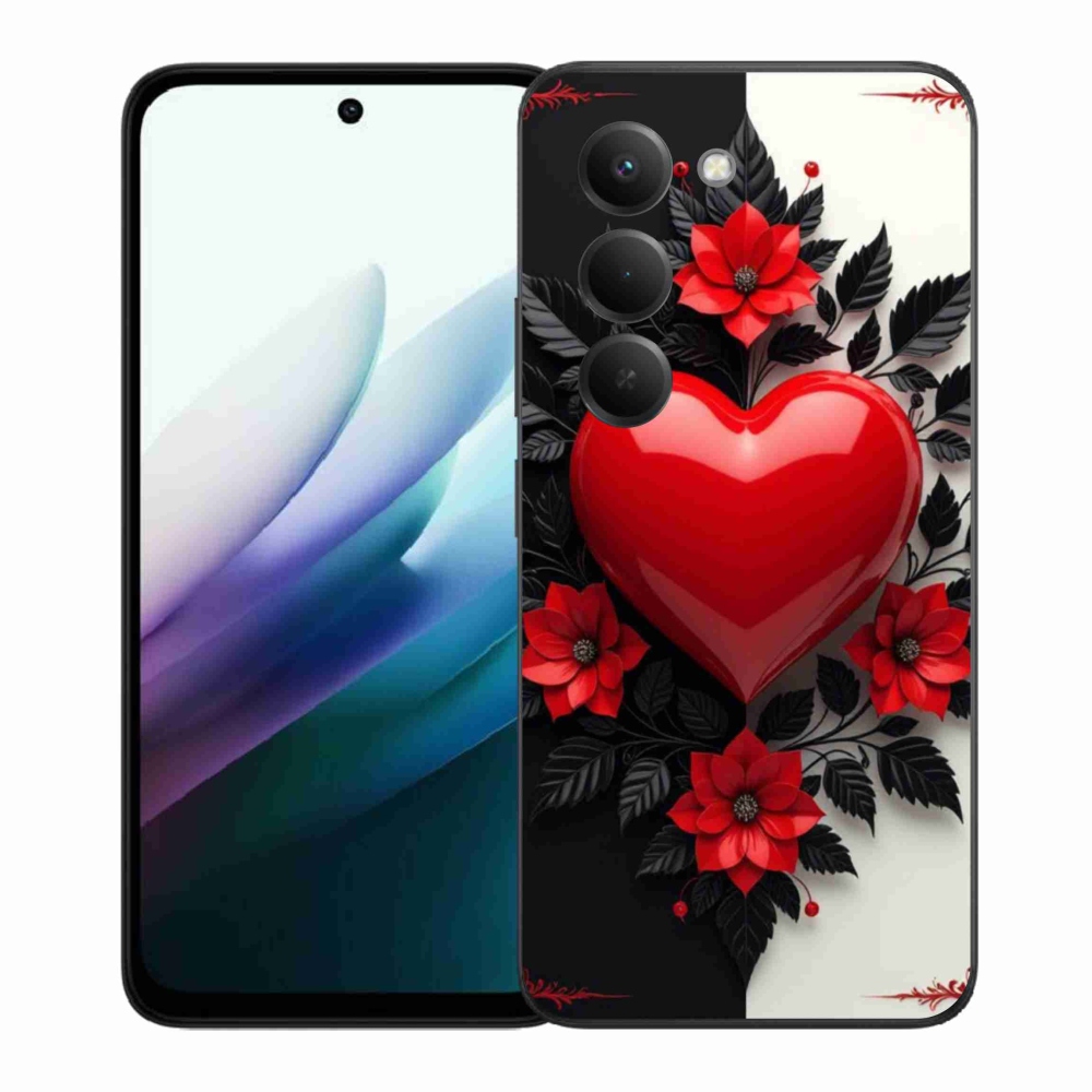 Gélový kryt mmCase na Xiaomi Redmi 15 4G/5G 171mm - červené srdce