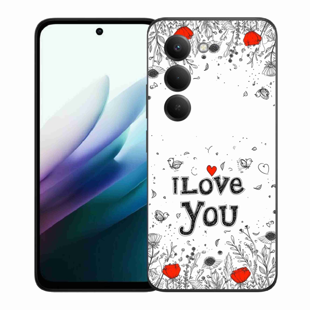 Gélový kryt mmCase na Xiaomi Redmi 15 4G/5G 171mm - I love you biele pozadie