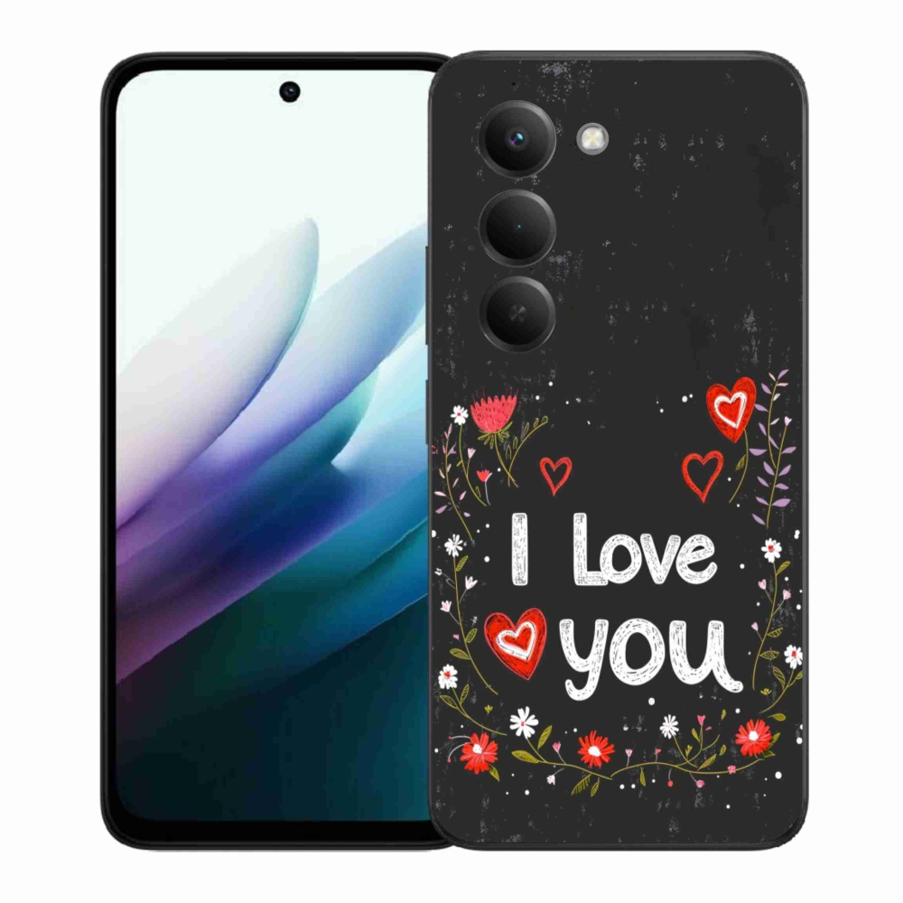 Gélový kryt mmCase na Xiaomi Redmi 15 4G/5G 171mm - I love you čierne pozadie