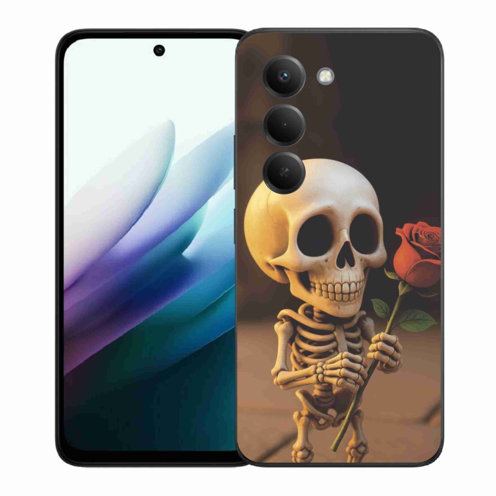 Gélový kryt mmCase na Xiaomi Redmi 15 4G/5G 171mm - kostlivec s ružou