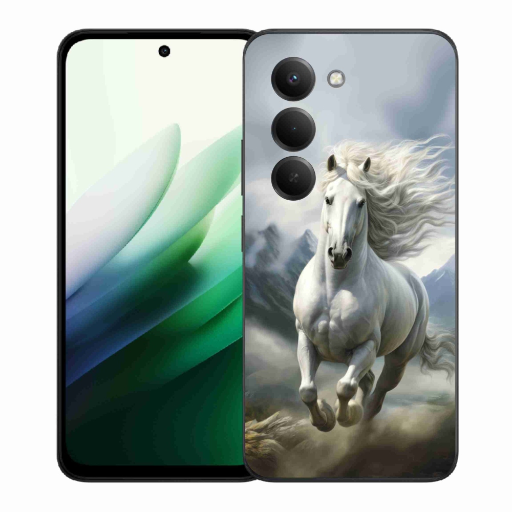 Gélový kryt mmCase na Xiaomi Redmi 15 5G 169mm - bežiaci biely kôň 3