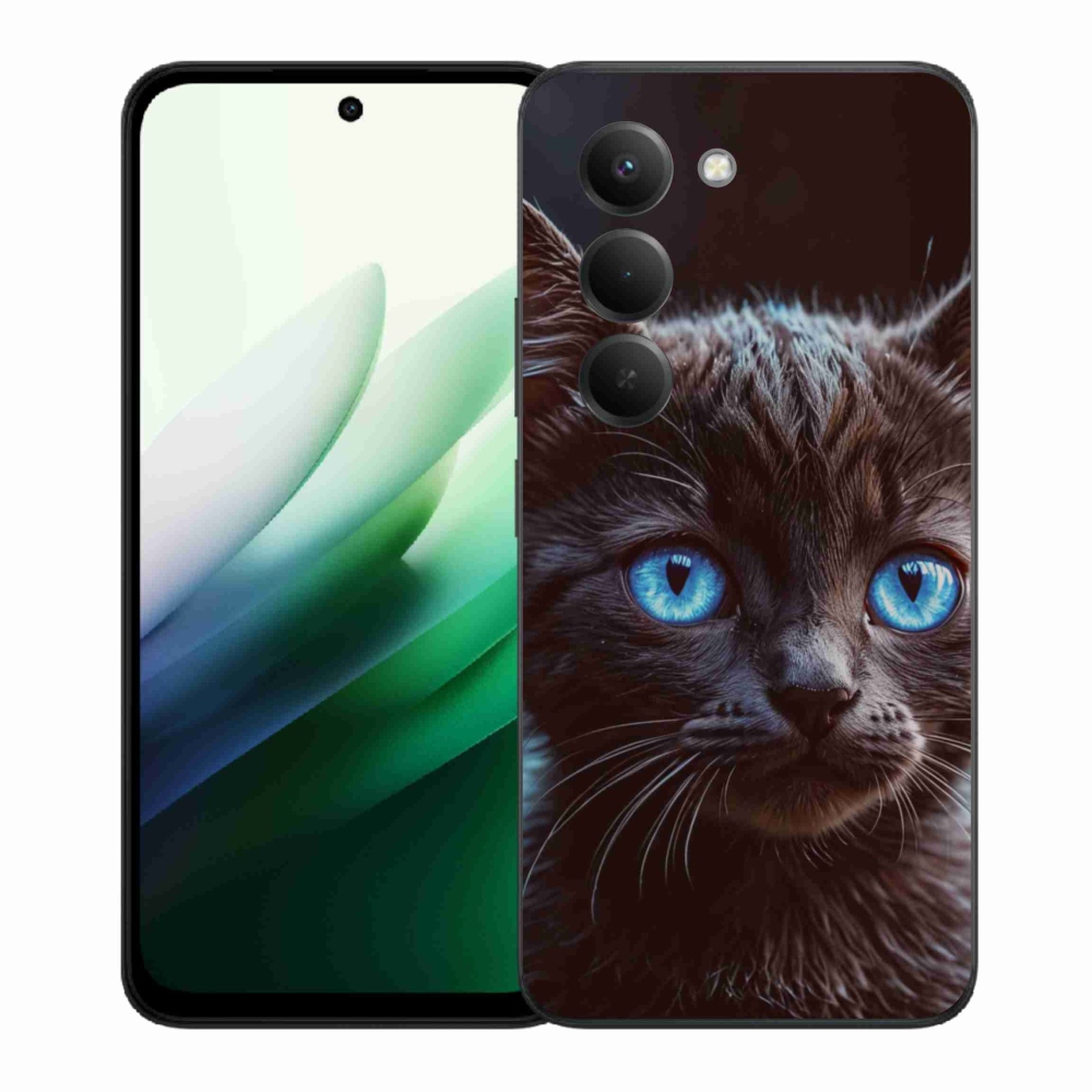 Gélový kryt mmCase na Xiaomi Redmi 15 5G (169mm) - čierne mačiatko 2