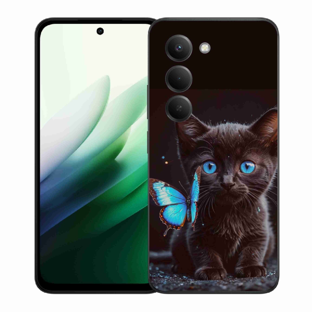 Gélový kryt mmCase na Xiaomi Redmi 15 5G (169mm) - čierne mačiatko 3