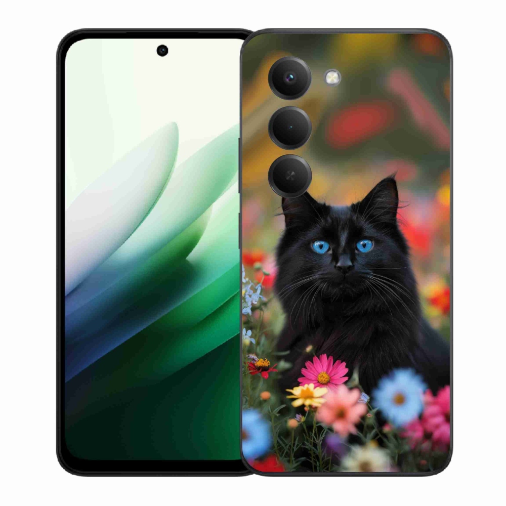 Gélový kryt mmCase na Xiaomi Redmi 15 5G 169mm - čierne mačiatko 4