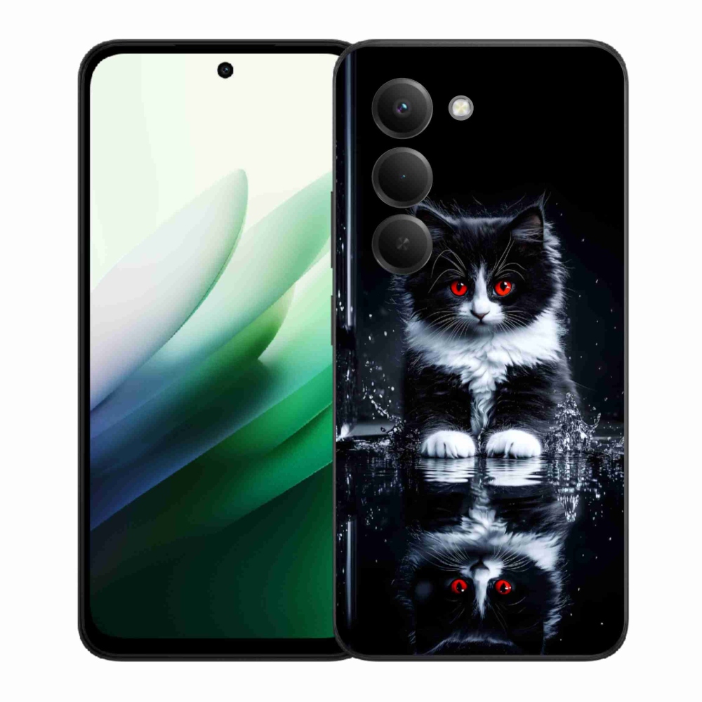 Gélový kryt mmCase na Xiaomi Redmi 15 5G (169mm) - čiernobiele mačiatko