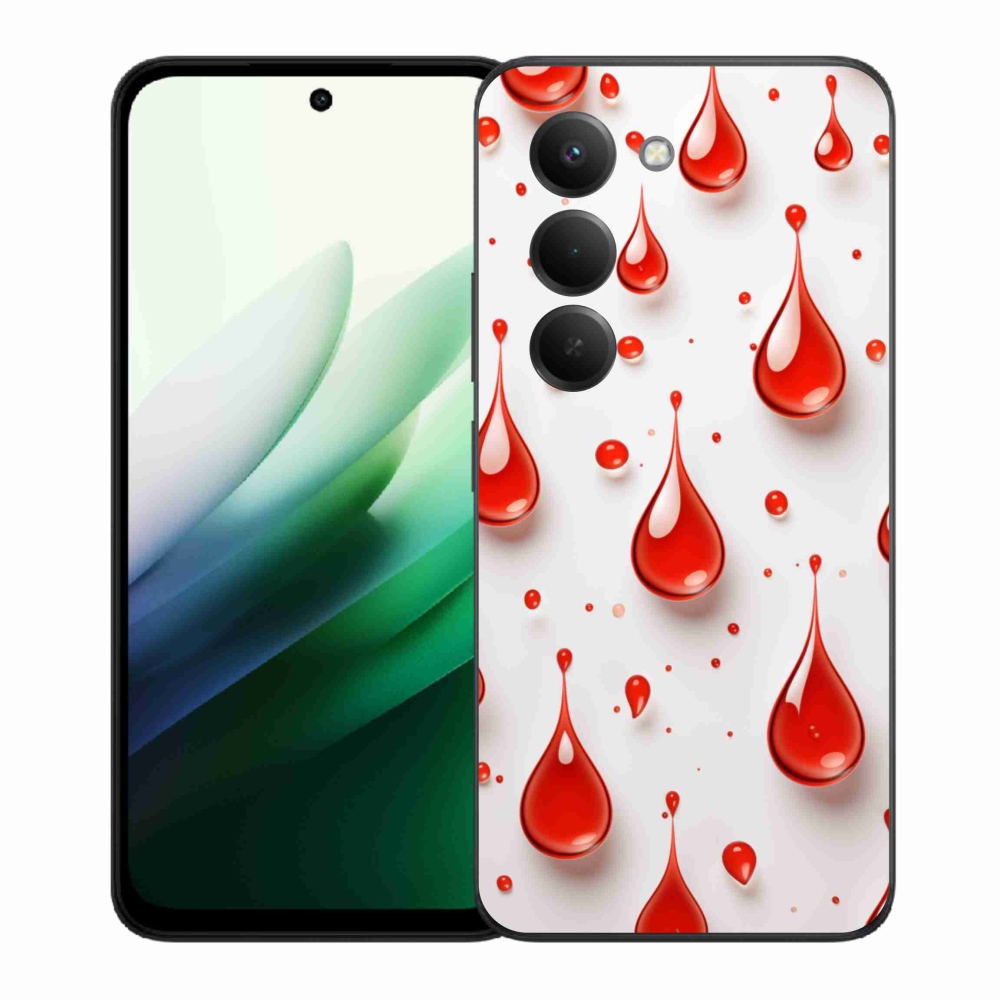 Gélový kryt mmCase na Xiaomi Redmi 15 5G (169mm) - červené kvapky