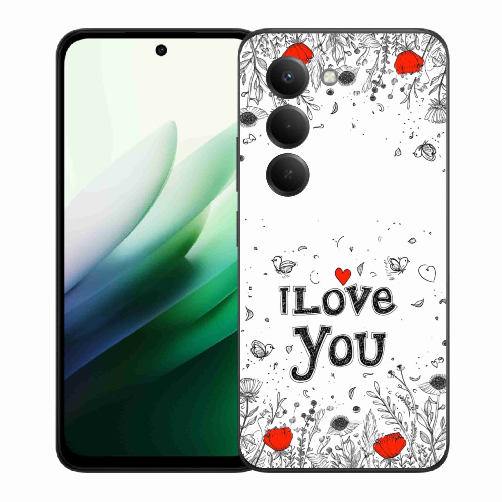 Gélový kryt mmCase na Xiaomi Redmi 15 5G (169mm) - I love you biele pozadie