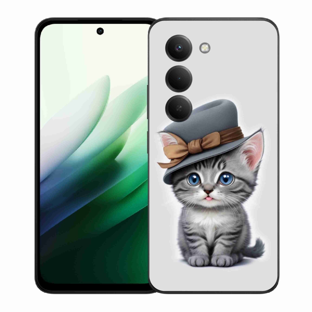 Gélový kryt mmCase na Xiaomi Redmi 15 5G (169mm) - mačiatko s klobúkom