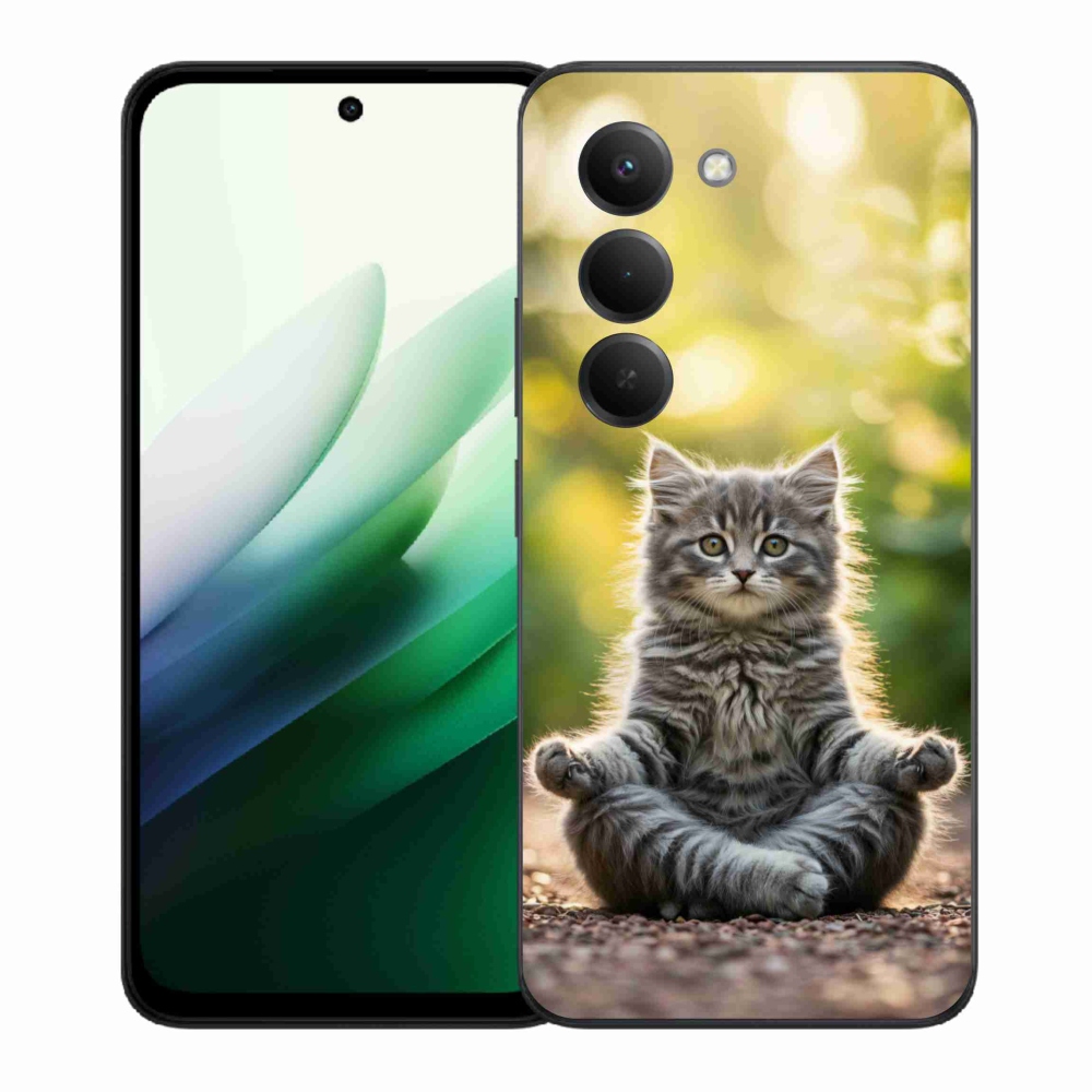 Gélový kryt mmCase na Xiaomi Redmi 15 5G (169mm) - meditujúce mačiatko