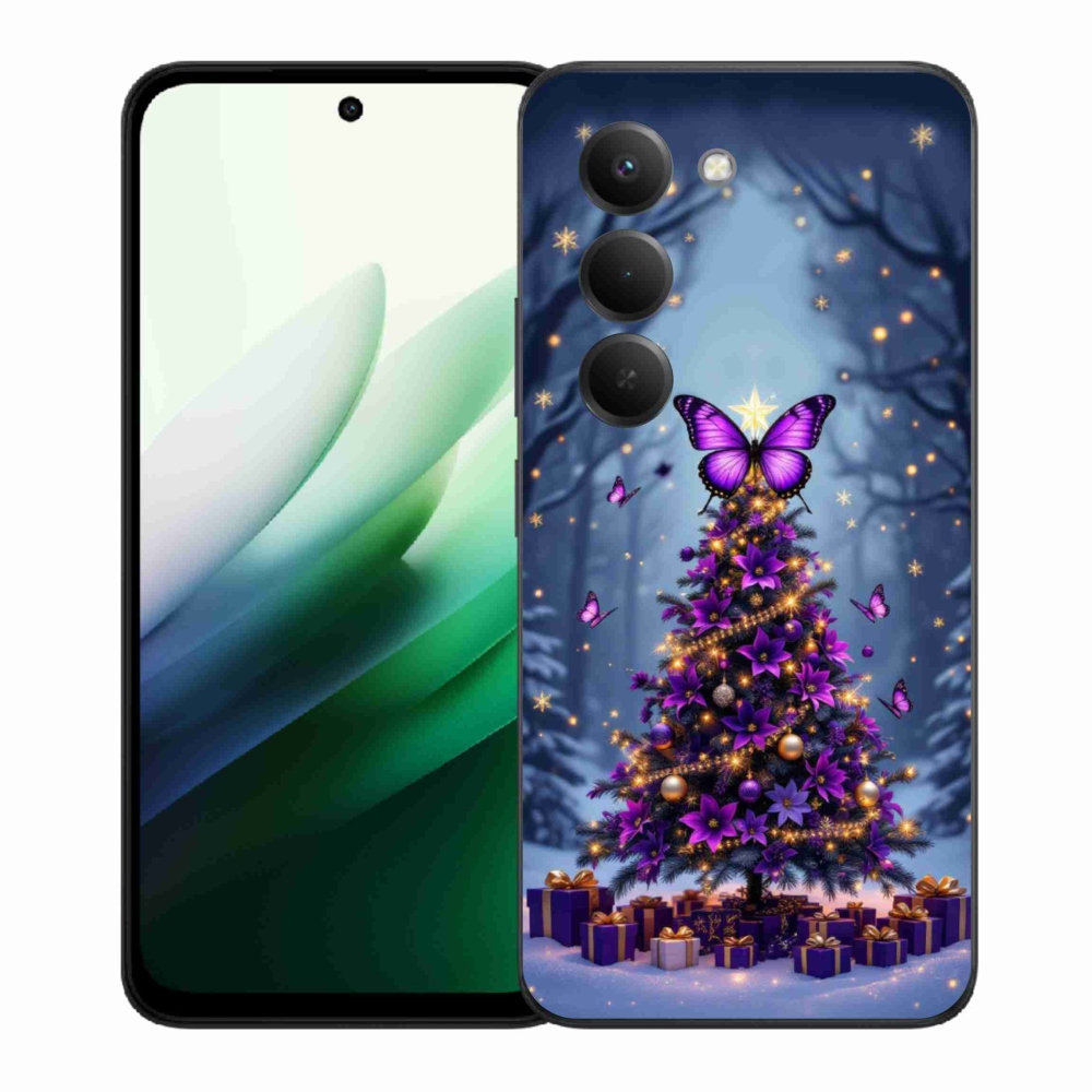 Gélový kryt mmCase na Xiaomi Redmi 15 5G 169mm - motýlí vianočný stromček