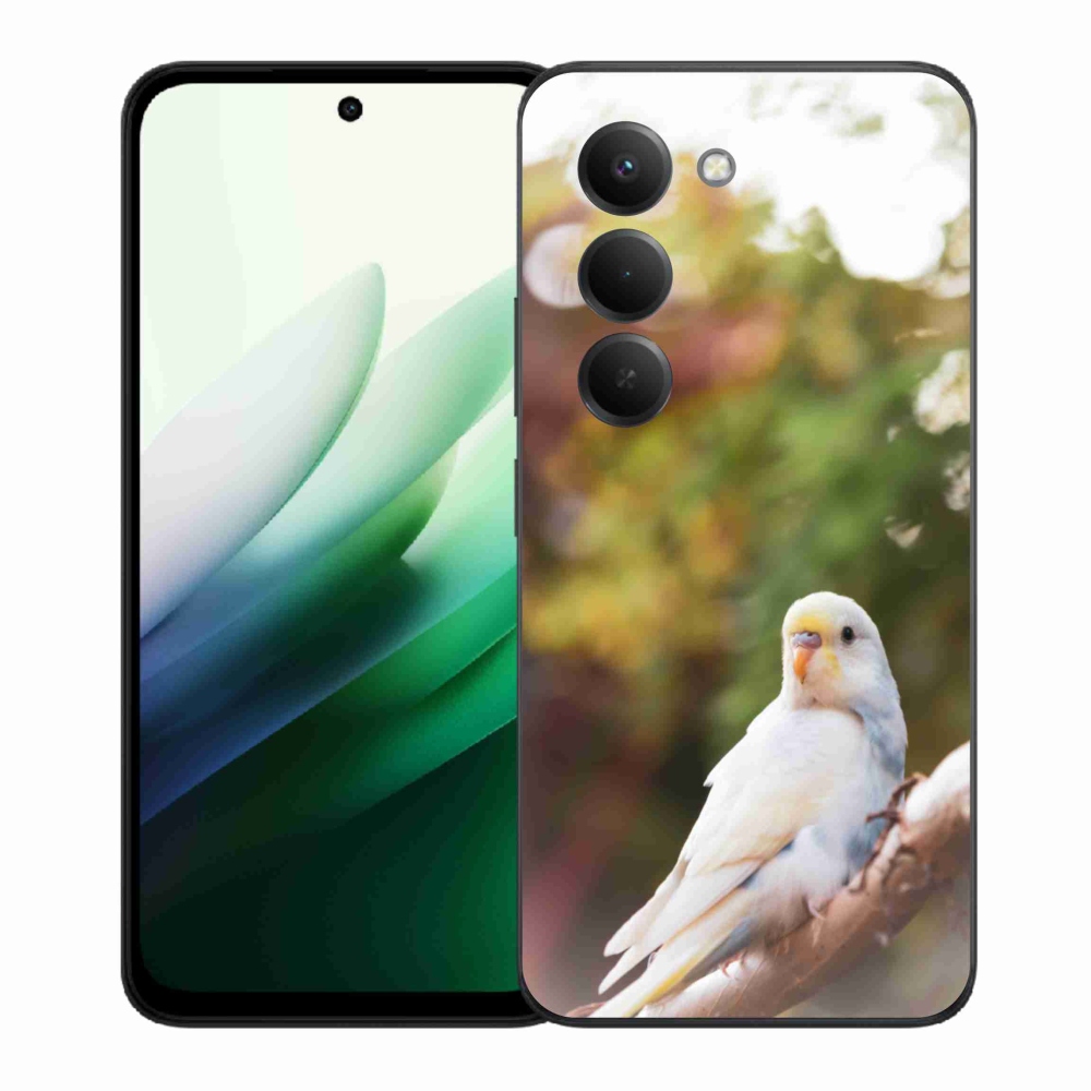 Gélový kryt mmCase na Xiaomi Redmi 15 5G (169mm) - papagáj andulka biela