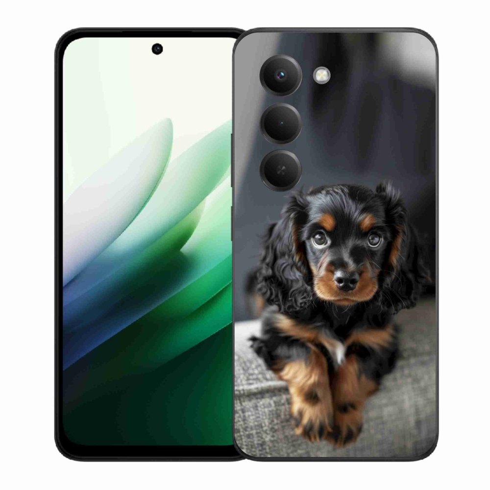 Gélový kryt mmCase na Xiaomi Redmi 15 5G 169mm - roztomilý dlhosrstý jazvečík