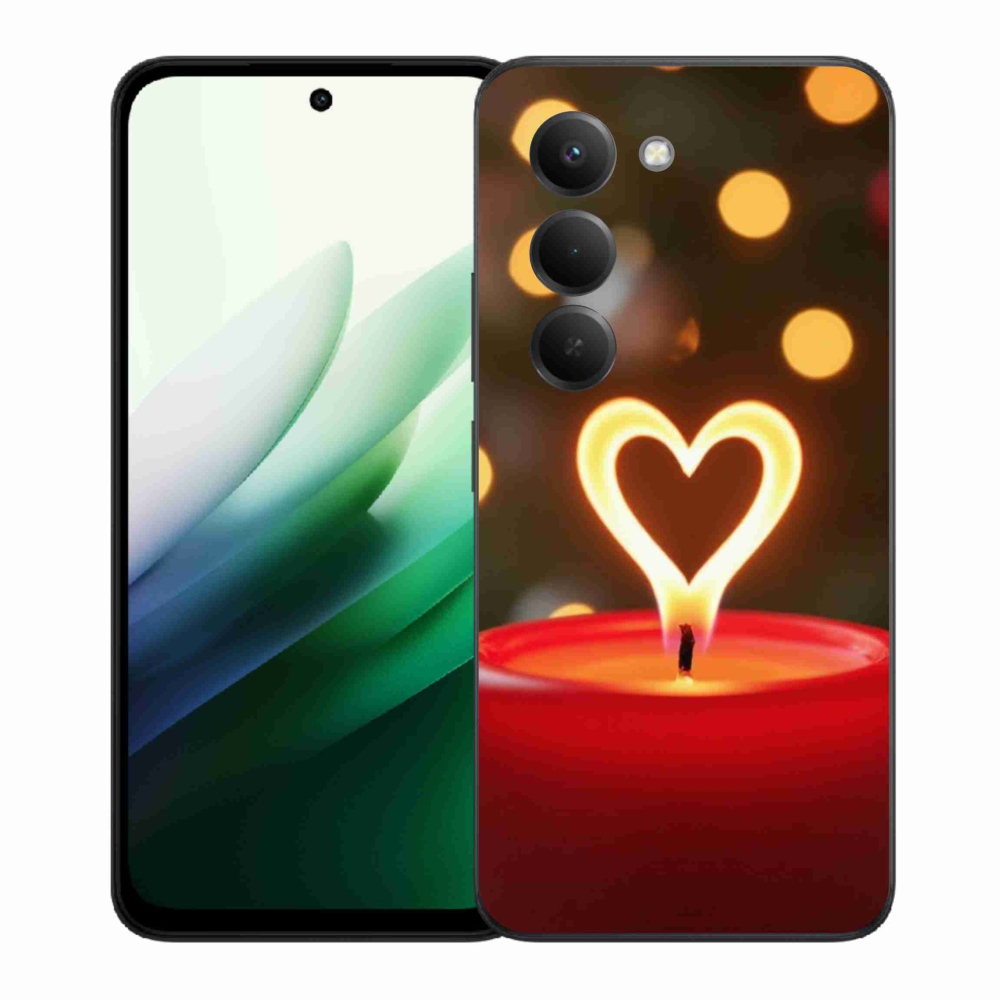 Gélový kryt mmCase na Xiaomi Redmi 15 5G (169mm) - srdce z plameňa