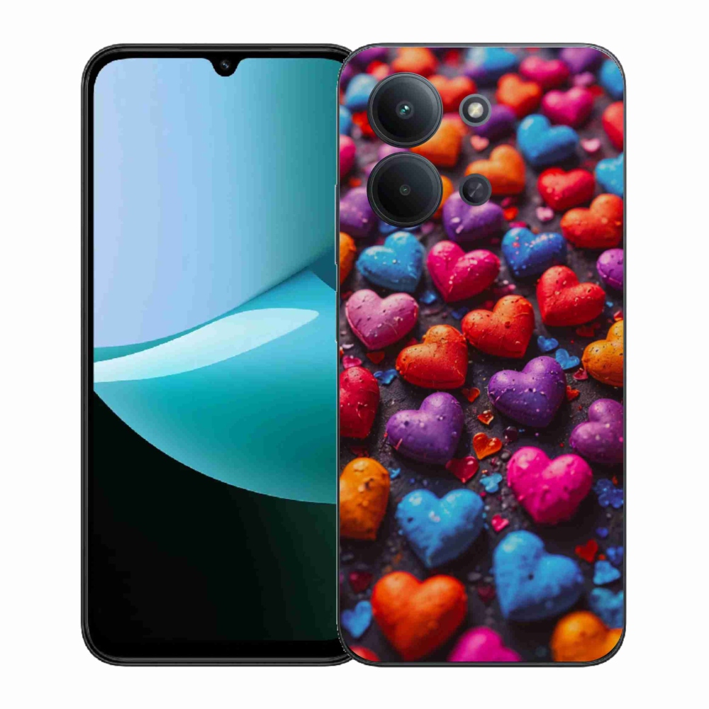 Gélový kryt mmCase na Xiaomi Redmi 15C (171mm) / Poco C85 4G (171mm) - farebné srdcia