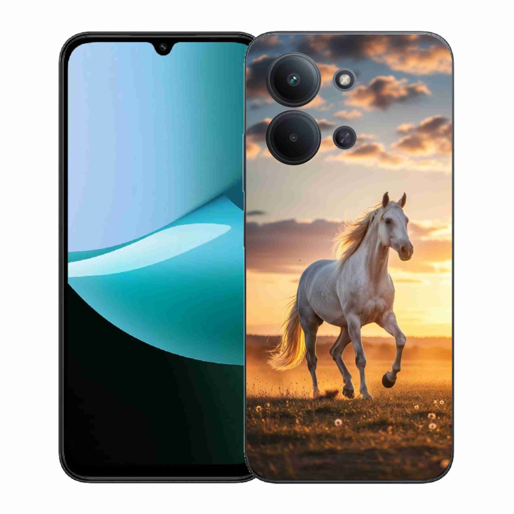 Gélový kryt mmCase na Xiaomi Redmi 15C (171mm) / Poco C85 4G (171mm) - bežiaci biely kôň 2