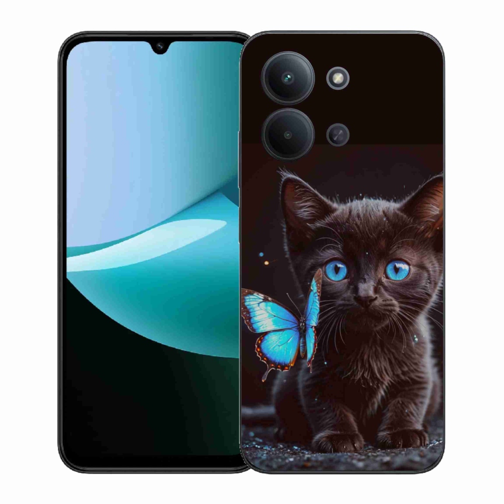 Gélový kryt mmCase na Xiaomi Redmi 15C (171mm) / Poco C85 4G (171mm) - čierne mačiatko 3