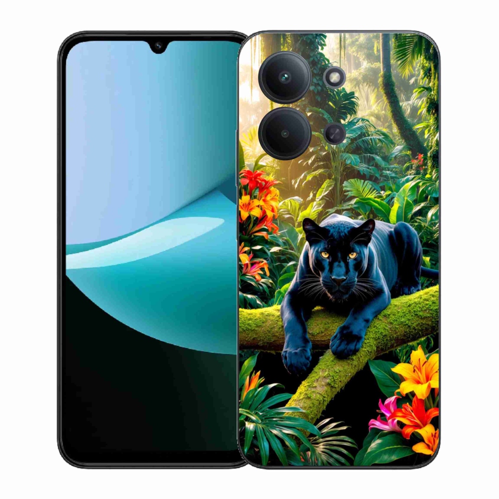 Gélový kryt mmCase na Xiaomi Redmi 15C (171mm) / Poco C85 4G (171mm) - čierny panter v džungli