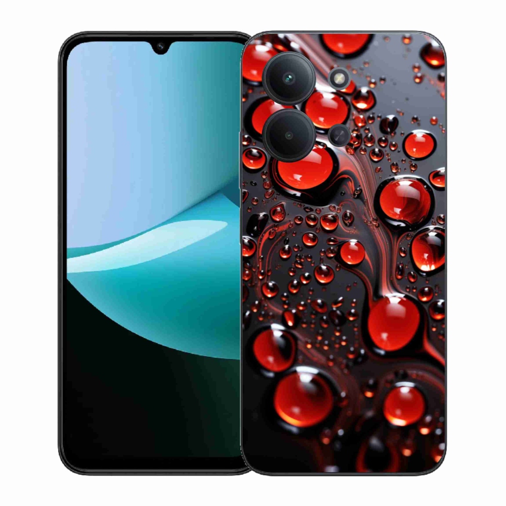 Gélový kryt mmCase na Xiaomi Redmi 15C (171mm) / Poco C85 4G (171mm) - červené kvapky 2