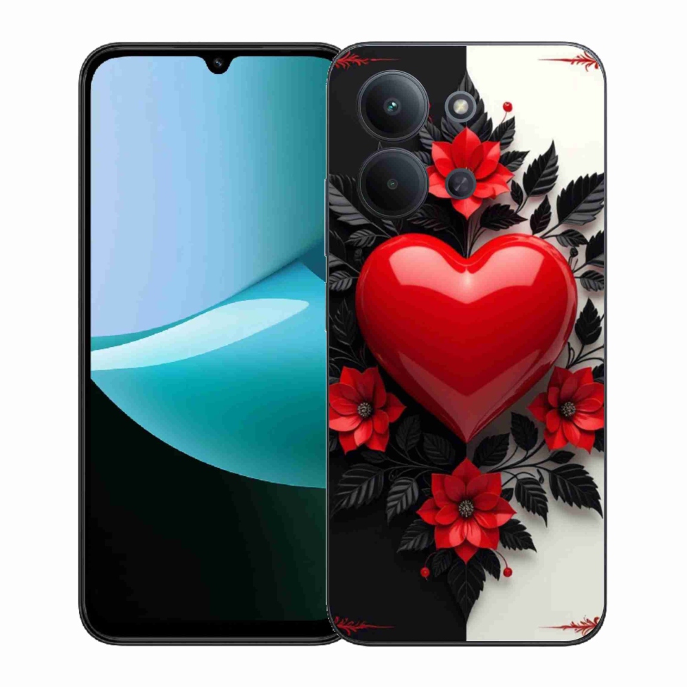 Gélový kryt mmCase na Xiaomi Redmi 15C (171mm) / Poco C85 4G (171mm) - červené srdce