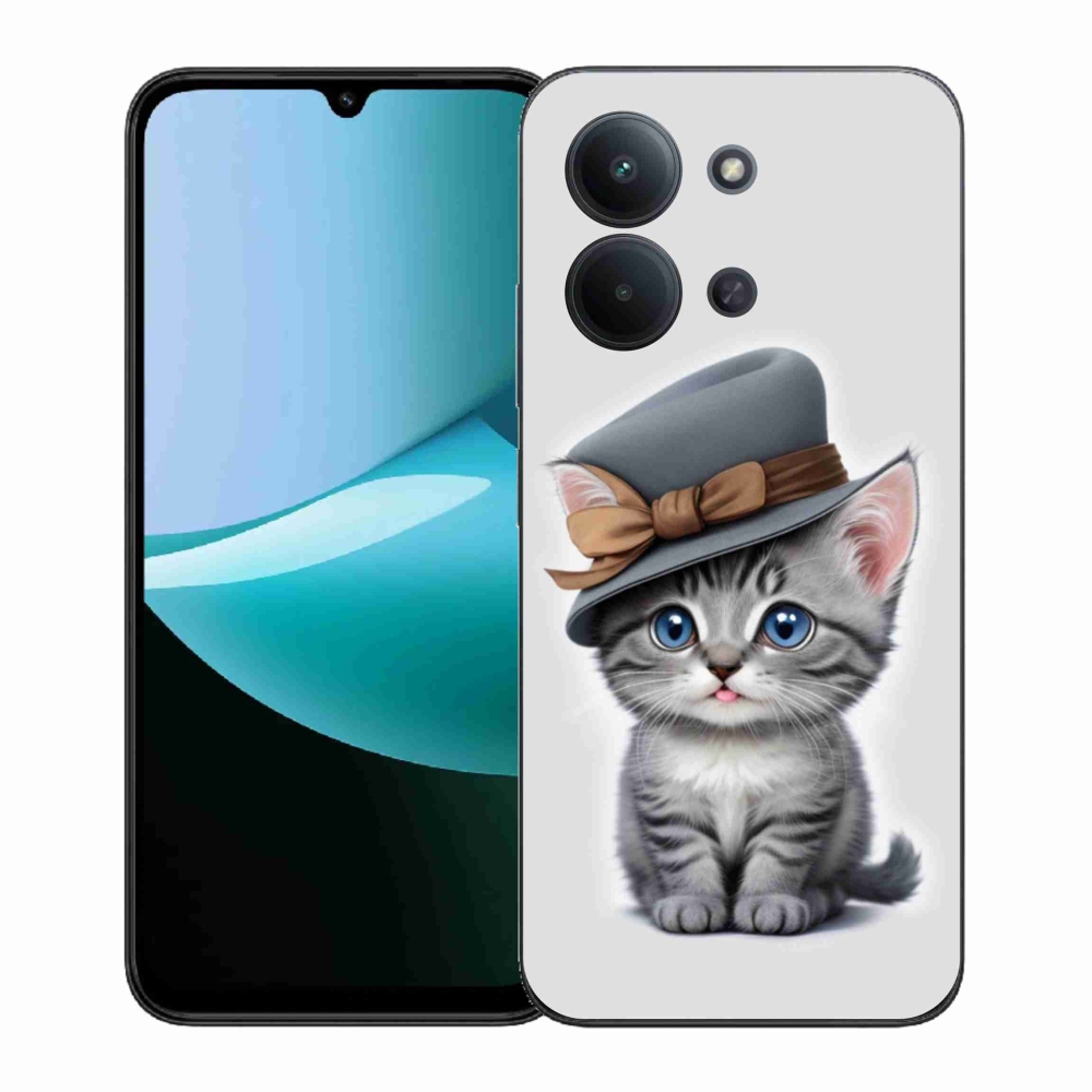 Gélový kryt mmCase na Xiaomi Redmi 15C (171mm) / Poco C85 4G (171mm) - mačiatko s klobúkom