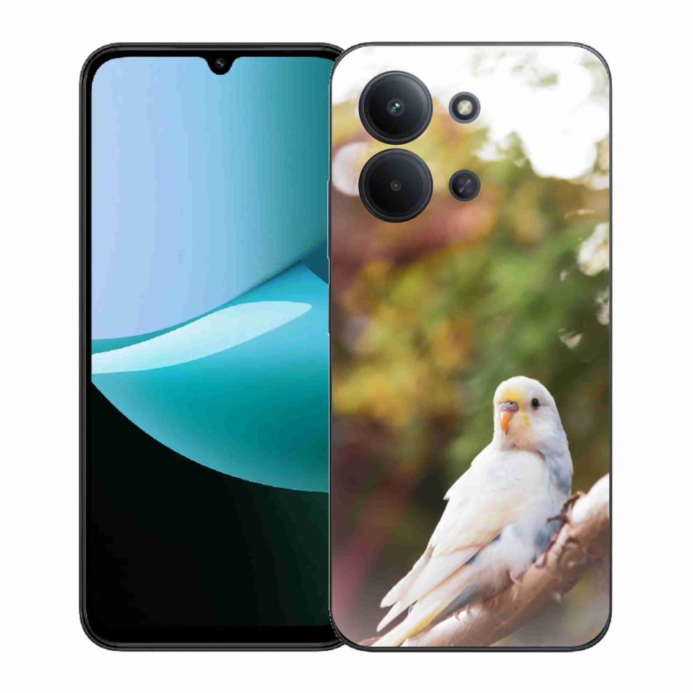 Gélový kryt mmCase na Xiaomi Redmi 15C (171mm) / Poco C85 4G (171mm) - papagáj andulka biela