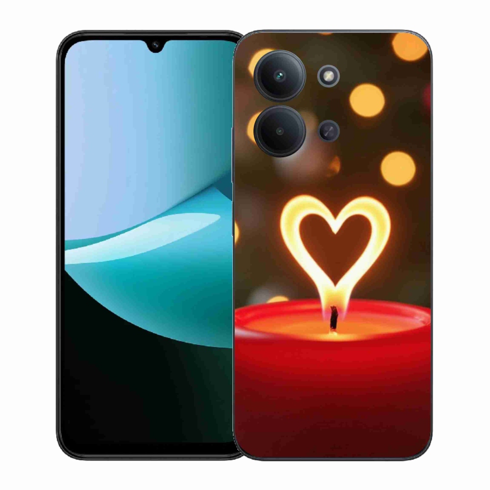 Gélový kryt mmCase na Xiaomi Redmi 15C (171mm) / Poco C85 4G (171mm) - srdce z plameňa