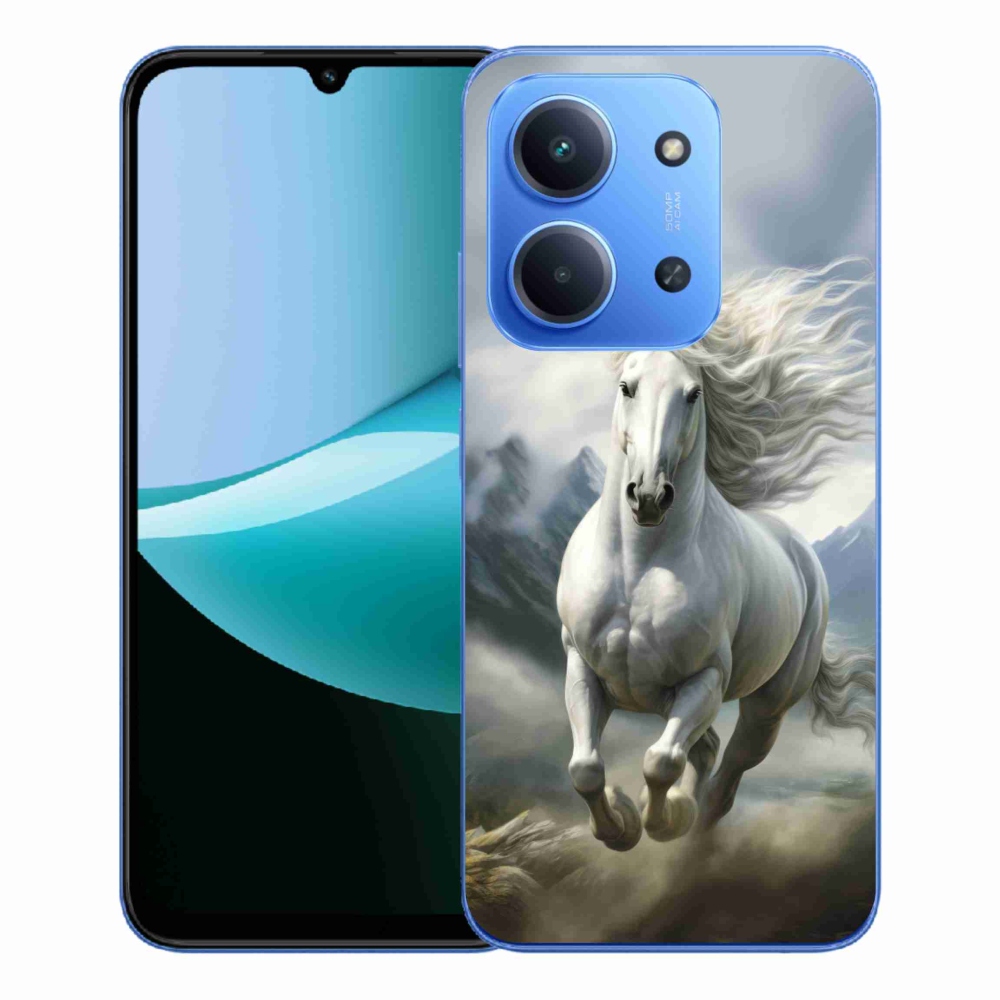 Gélový kryt mmCase na Xiaomi Redmi 15C 173mm - bežiaci biely kôň 3