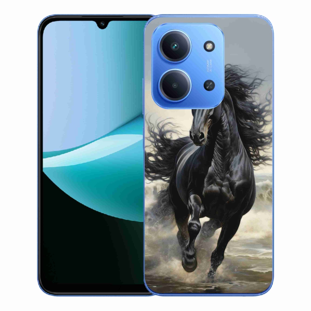 Gélový kryt mmCase na Xiaomi Redmi 15C 173mm - bežiaci čierny kôň