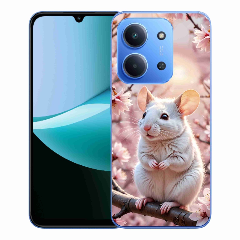 Gélový kryt mmCase na Xiaomi Redmi 15C 173mm - biela myš na vetve