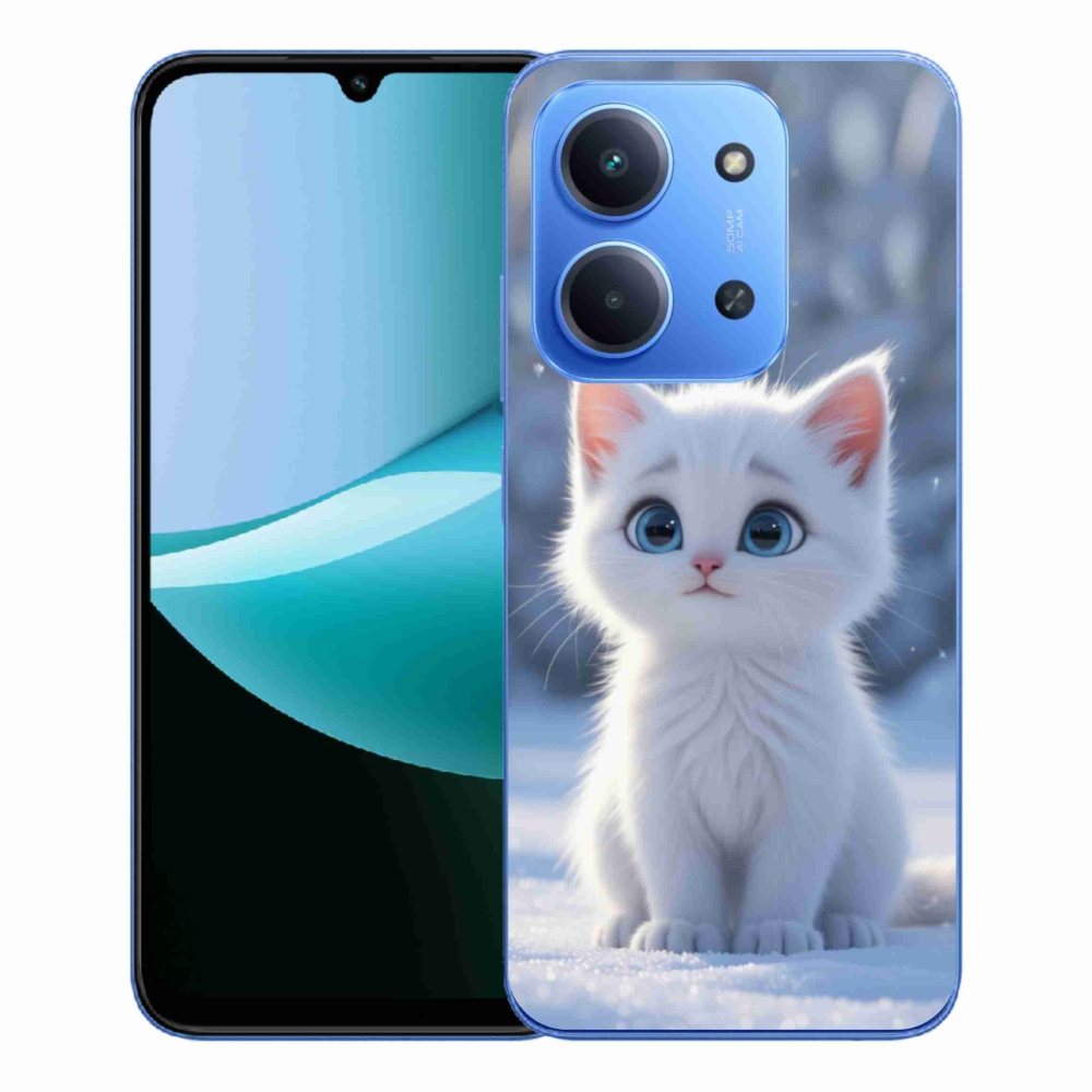 Gélový kryt mmCase na Xiaomi Redmi 15C 173mm - biele mačiatko 3