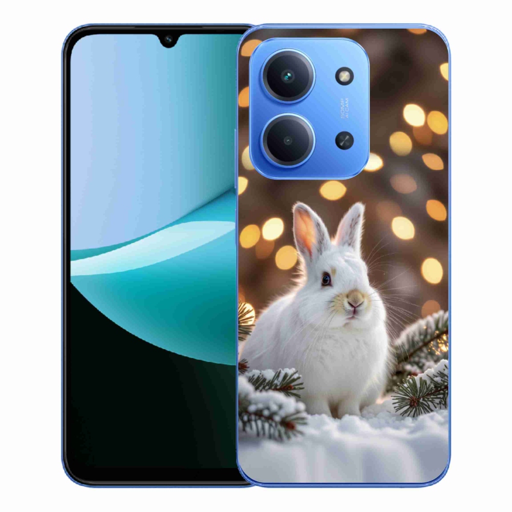 Gélový kryt mmCase na Xiaomi Redmi 15C 173mm - biely zajac