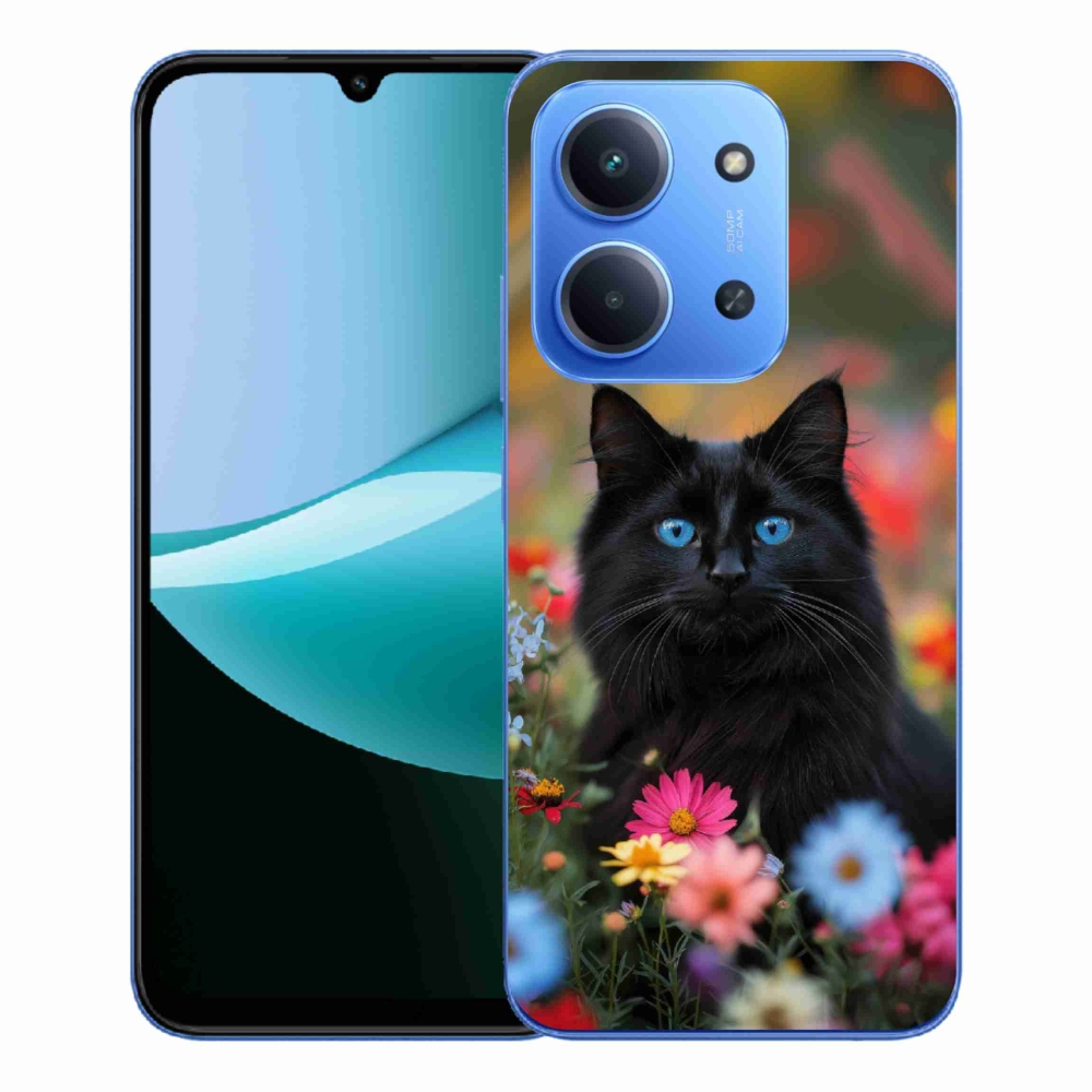 Gélový kryt mmCase na Xiaomi Redmi 15C 173mm - čierne mačiatko 4