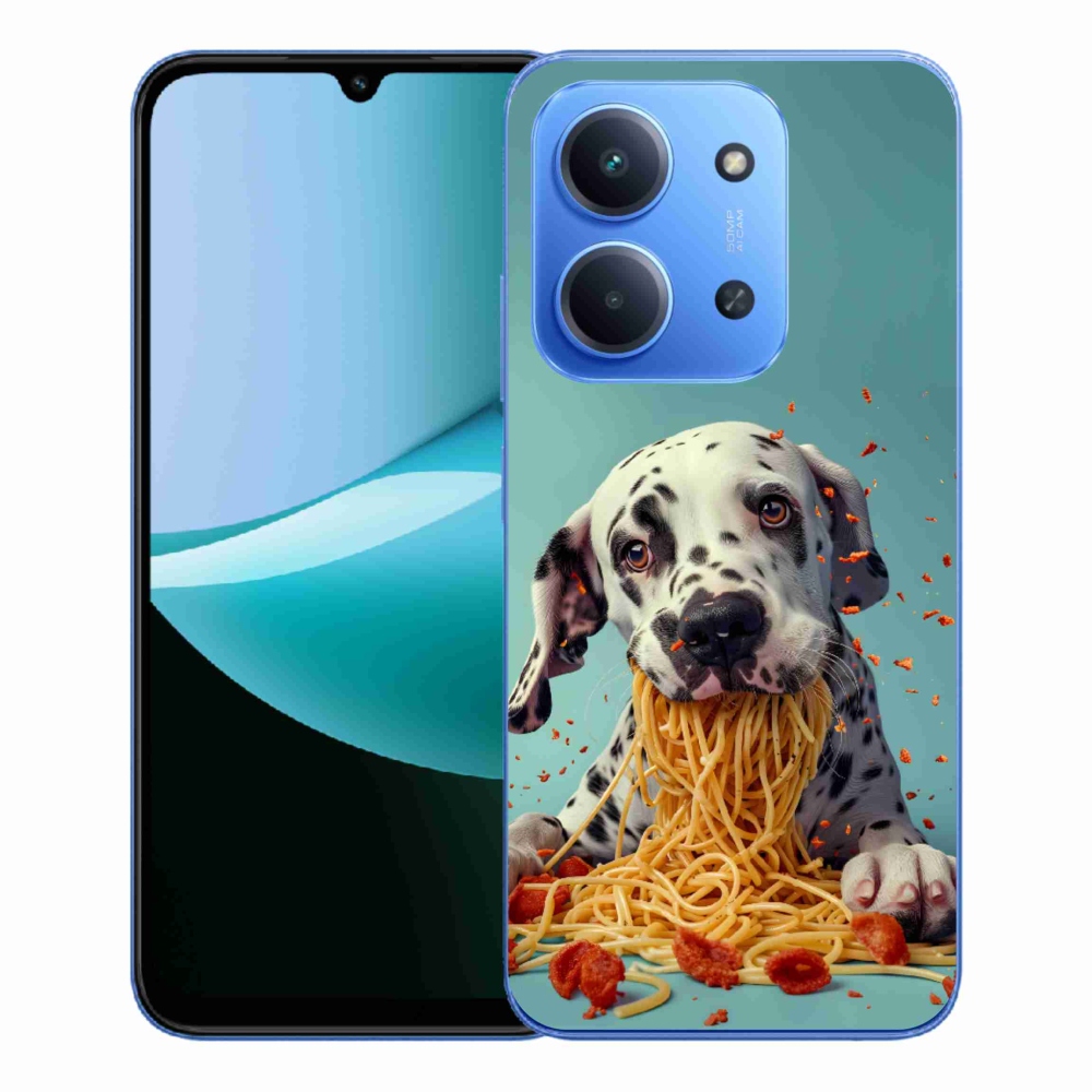 Gélový kryt mmCase na Xiaomi Redmi 15C 173mm - dalmatín a špagety