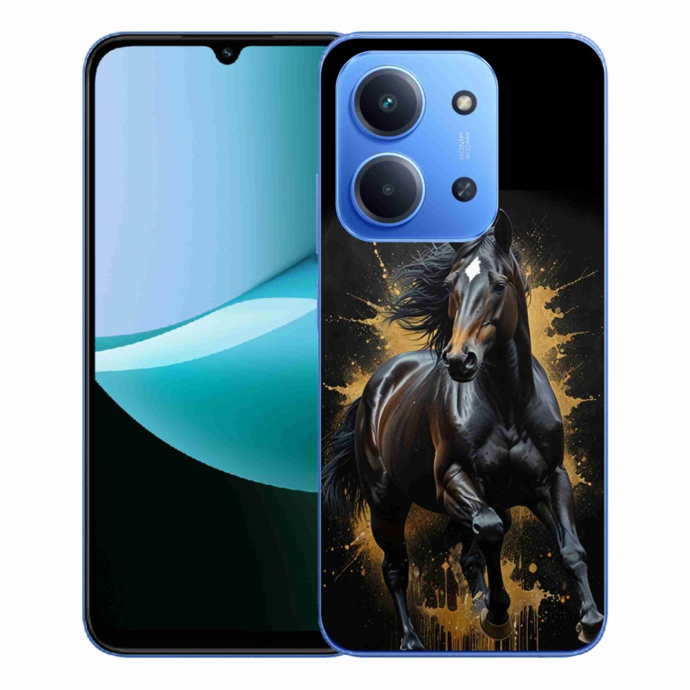 Gélový kryt mmCase na Xiaomi Redmi 15C 173mm - elegantný čierny žrebec