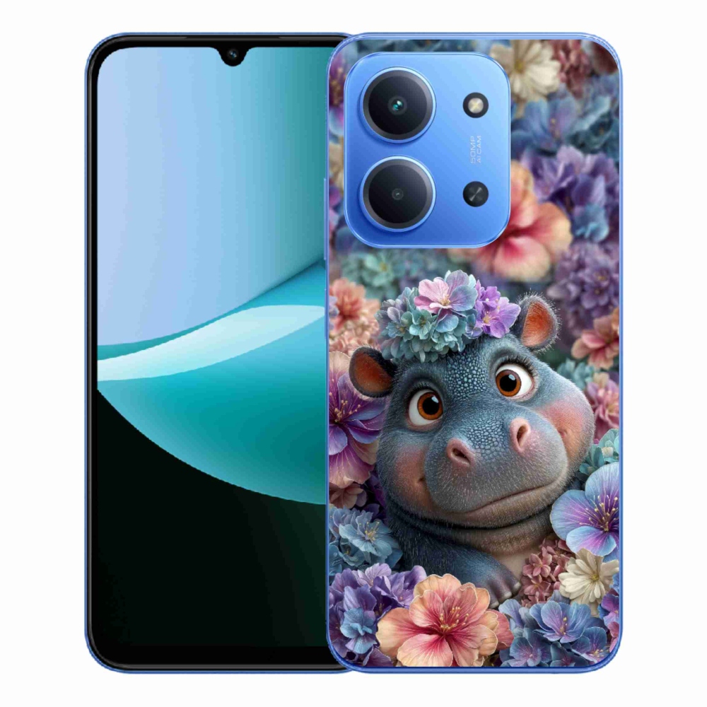 Gélový kryt mmCase na Xiaomi Redmi 15C 173mm - hrošík v kvetoch