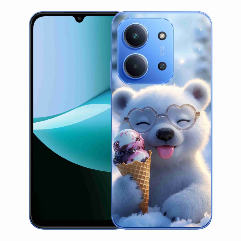 Gélový kryt mmCase na Xiaomi Redmi 15C 173mm - medvedík so zmrzlinou