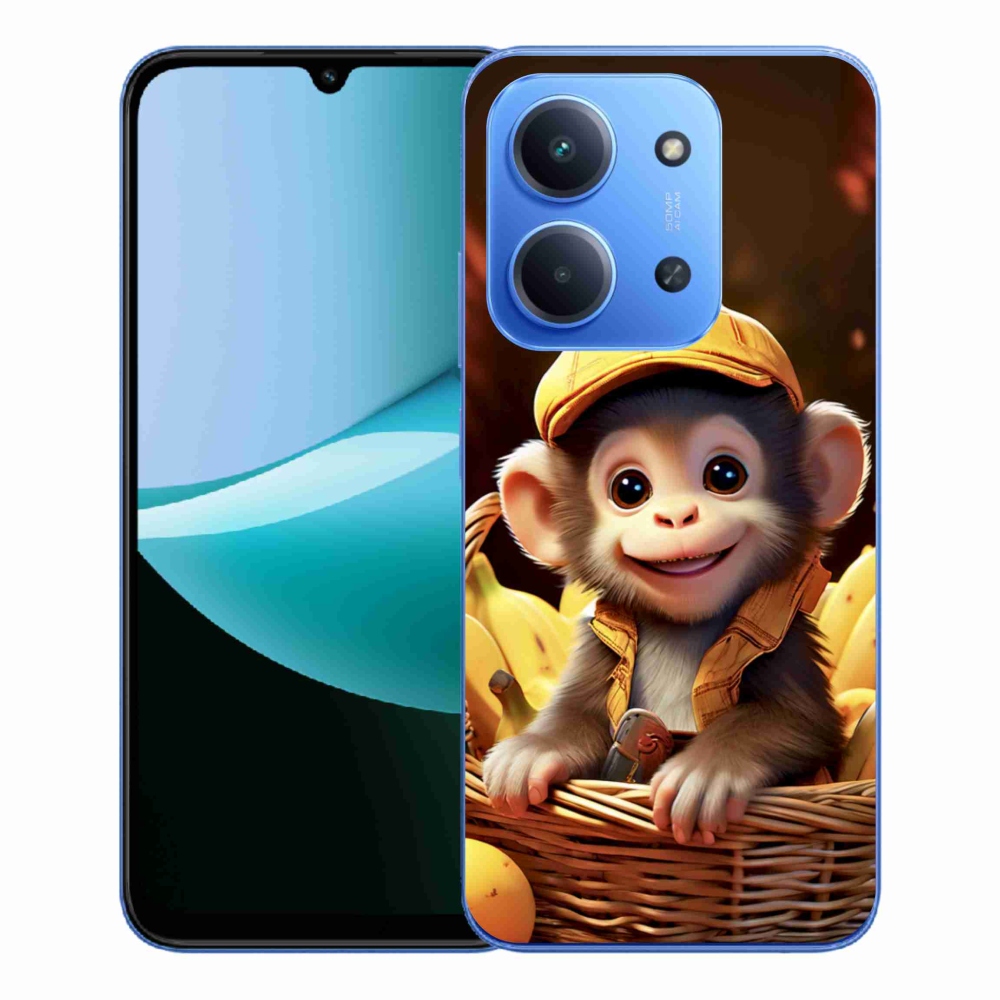 Gélový kryt mmCase na Xiaomi Redmi 15C 173mm - opice v košíku