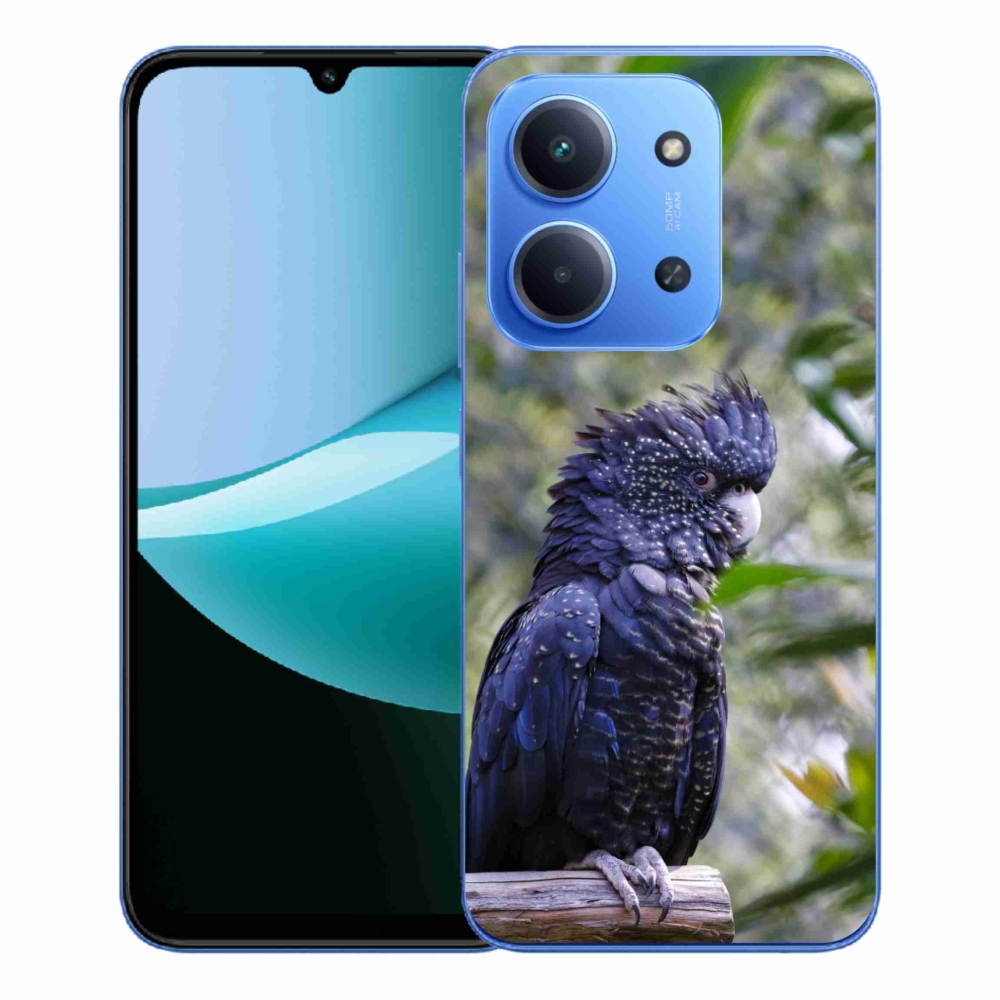 Gélový kryt mmCase na Xiaomi Redmi 15C 173mm - papagáj kakadu čierny