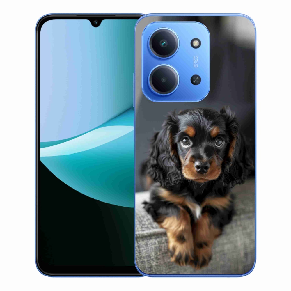 Gélový kryt mmCase na Xiaomi Redmi 15C 173mm - roztomilý dlhosrstý jazvečík