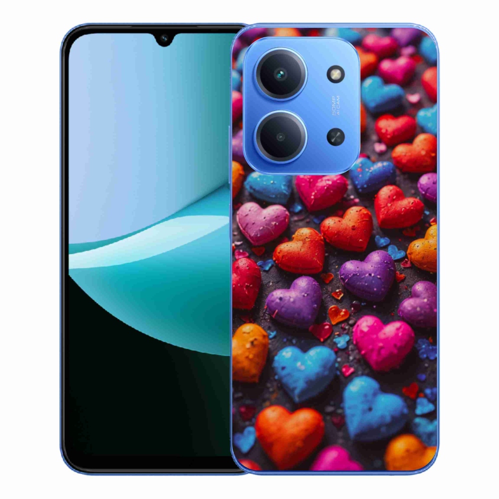 Gélový kryt mmCase na Xiaomi Redmi 15C 4G/5G (173mm) - farebné srdcia