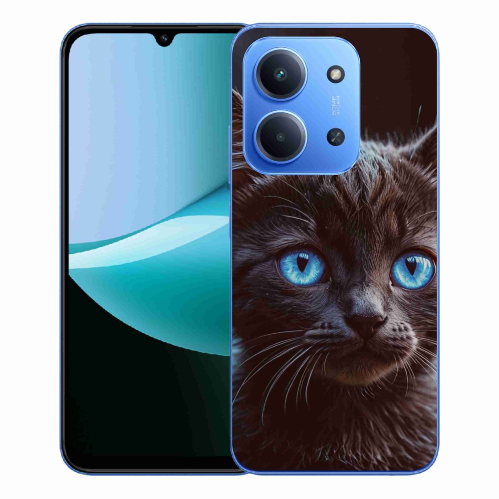 Gélový kryt mmCase na Xiaomi Redmi 15C 4G/5G (173mm) - čierne mačiatko 2