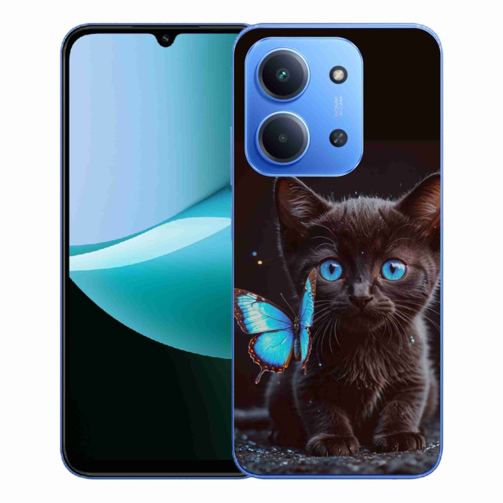 Gélový kryt mmCase na Xiaomi Redmi 15C 4G/5G (173mm) - čierne mačiatko 3