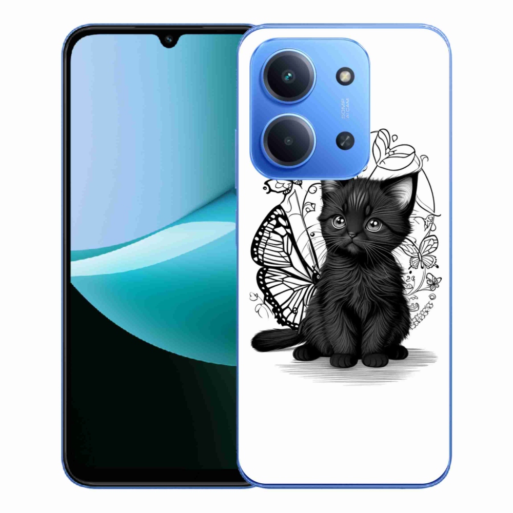 Gélový kryt mmCase na Xiaomi Redmi 15C 4G/5G (173mm) - čierne mačiatko