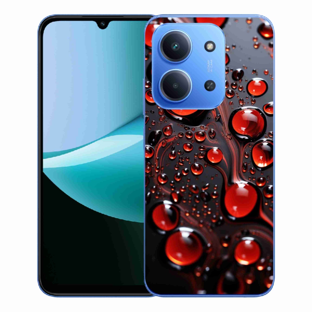 Gélový kryt mmCase na Xiaomi Redmi 15C 4G/5G (173mm) - červené kvapky 2