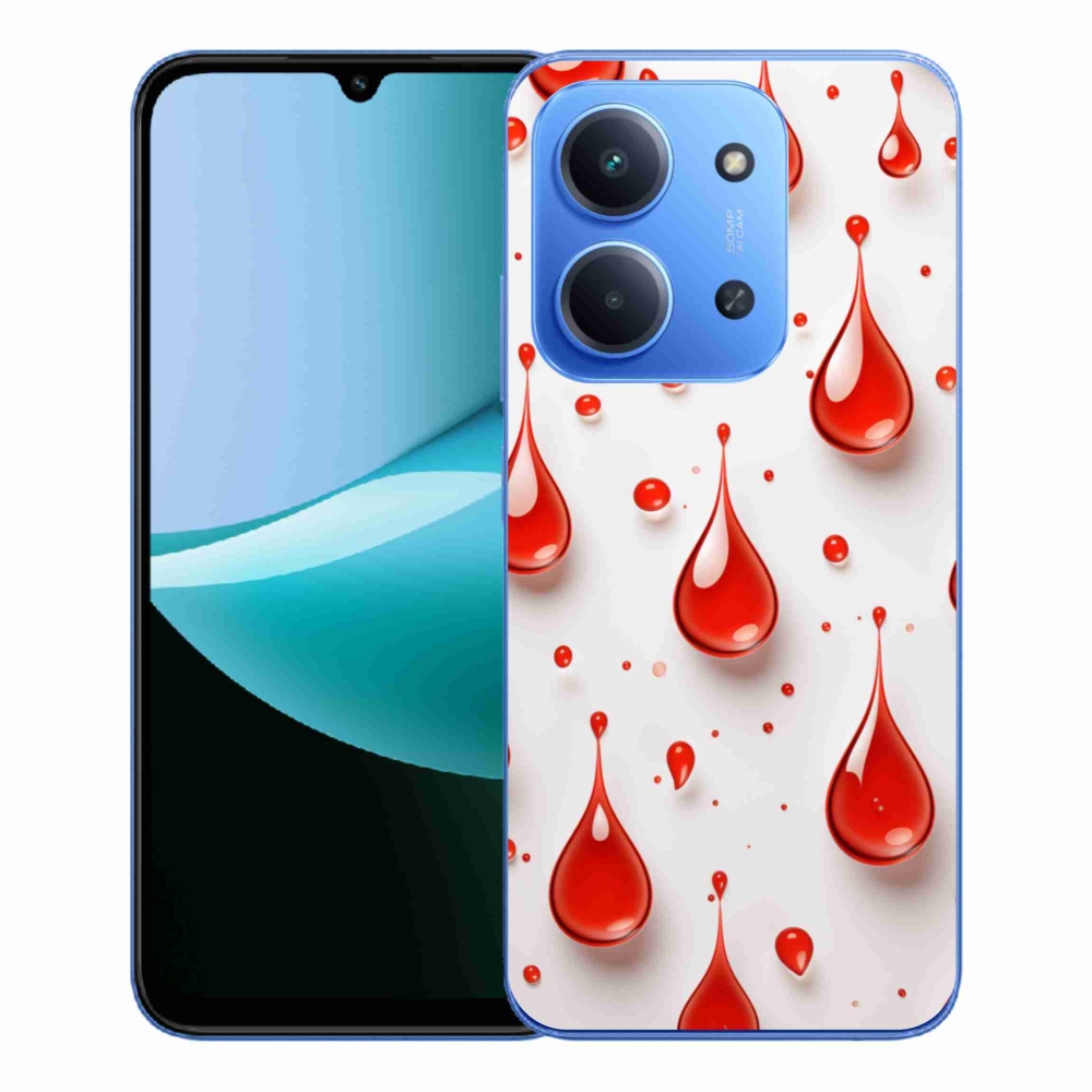 Gélový kryt mmCase na Xiaomi Redmi 15C 4G/5G (173mm) - červené kvapky