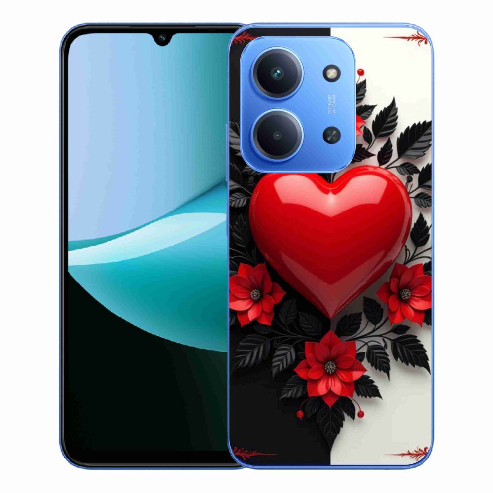 Gélový kryt mmCase na Xiaomi Redmi 15C 4G/5G (173mm) - červené srdce