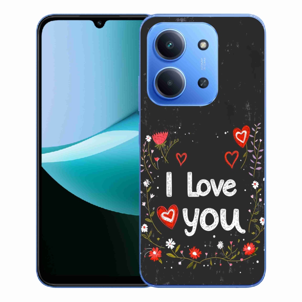 Gélový kryt mmCase na Xiaomi Redmi 15C 4G/5G (173mm) - I love you čierne pozadie