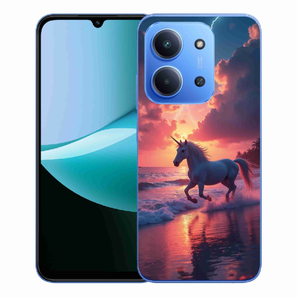 Gélový kryt mmCase na Xiaomi Redmi 15C 4G/5G (173mm) - jednorožec na pláži